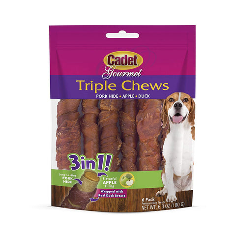 Triple Chew Treat Duck and Apple 6 pack Cadet 