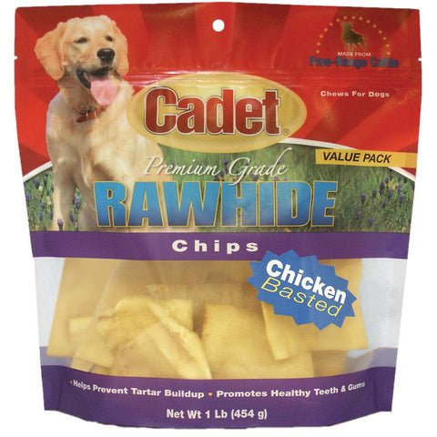 Rawhide Chips Chicken Basted 1 pound Cadet 
