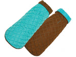 Blue / Brown Winter Dog Coat - Reversible - UpCountry Aqua/Brown Diamond Quilted Coat Dog Jackets UpCountryInc 