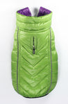 Reversible Winter Dog Jacket - Hip Doggie Featherlite Reversible-Reflective Puffer Vest Green/Purple Hip Doggie 