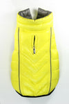 Reversible Winter Dog Jacket - Hip Doggie Featherlite Reversible-Reflective Puffer Vest Yellow/Grey Hip Doggie 