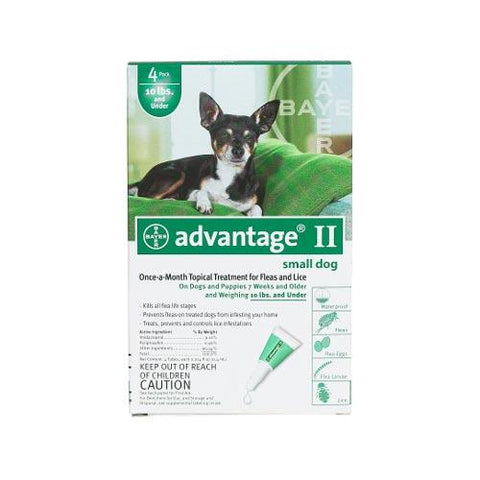 Flea Control for Dogs and Puppies Under 10 lbs 4 Month Supply Advantage 
