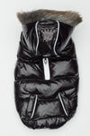 Black Winter Dog Jacket with Hood - Hip Doggie Elite Reflective Coat - Black Hip Doggie 