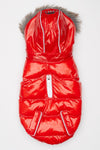 Red Winter Dog Jacket with Hood - Hip Doggie Elite Reflective Coat - Red Hip Doggie 