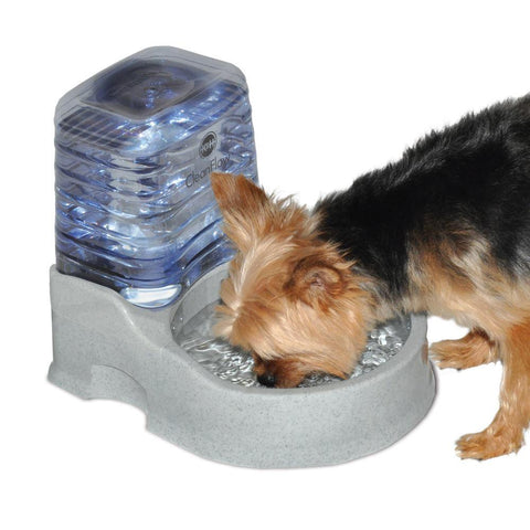 Clean Flow Pet Bowl with Reservoir K&H Pet Products Small Beige 
