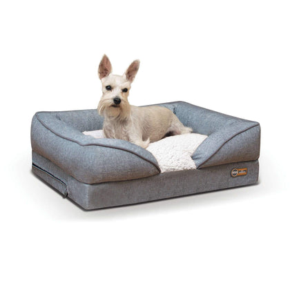 Pillow-Top Orthopedic Pet Lounger K&H Pet Products Small - 18″ x 24″ x 8″ Gray 