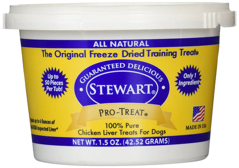 Stewart Pro-Treat Freeze Dried Chicken Liver 1.5 oz. Miracle Corp 