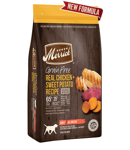 Real Chicken Dry Dog Food - Merrick Grain Free Real Chicken and Sweet Potato Recipe Dog Food Merrick 
