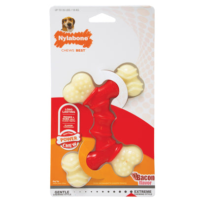 Power Chew Double Bone Bacon Chew Toy Nylabone 