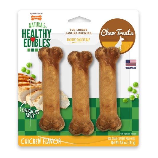 Healthy Edibles Longer Lasting Chicken Treats Regular 3 count Nylabone 