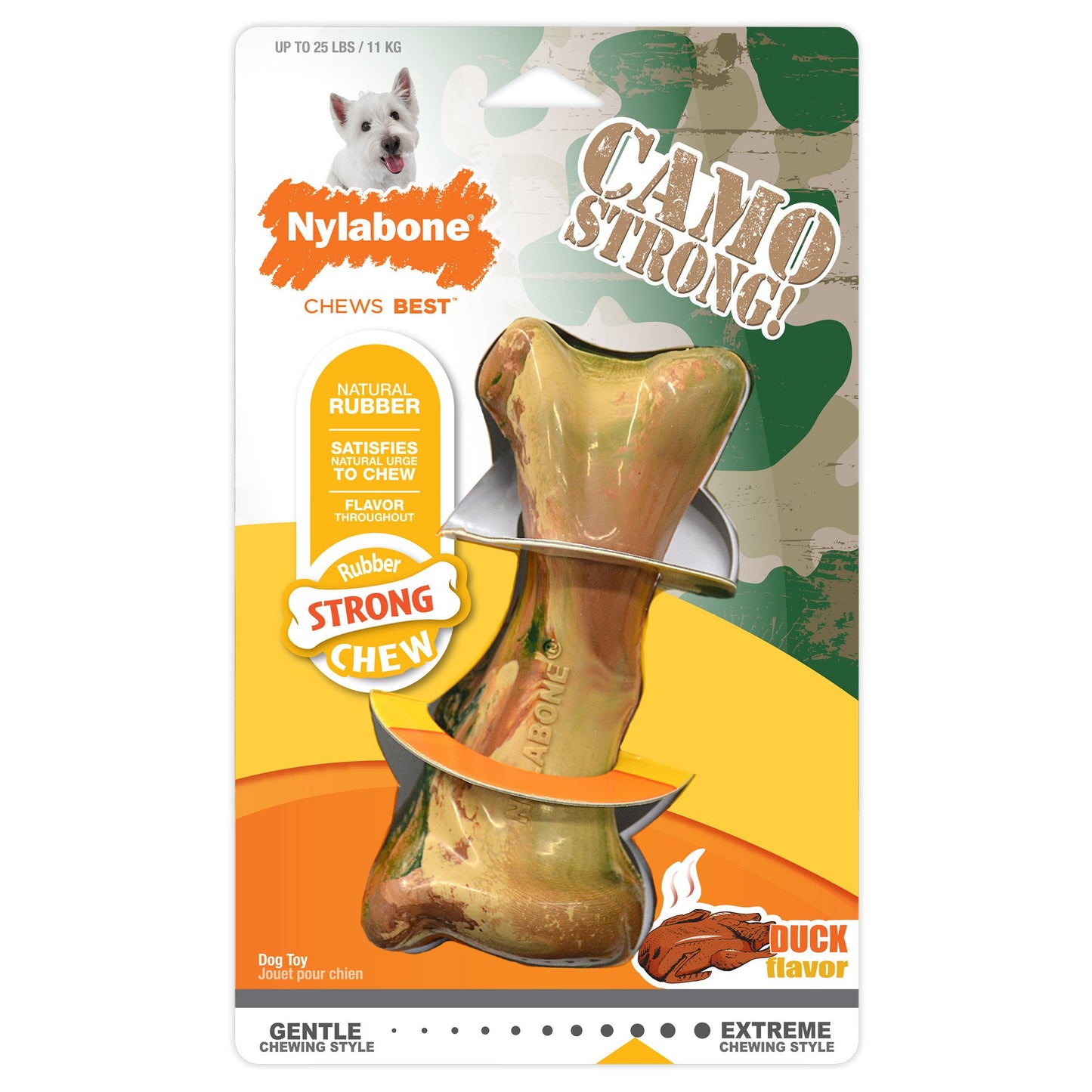Strong Chew Rubber Camo Bone Duck Flavor Nylabone 