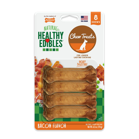 Healthy Edibles Longer Lasting Bacon Treats Petite 8 count Nylabone 