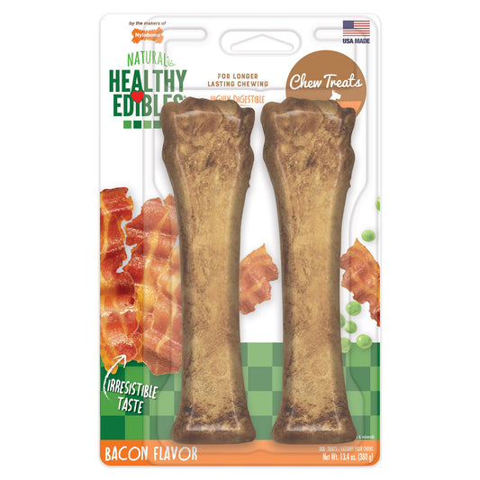 Healthy Edibles Longer Lasting Bacon Treats Sourper 2 count Nylabone 
