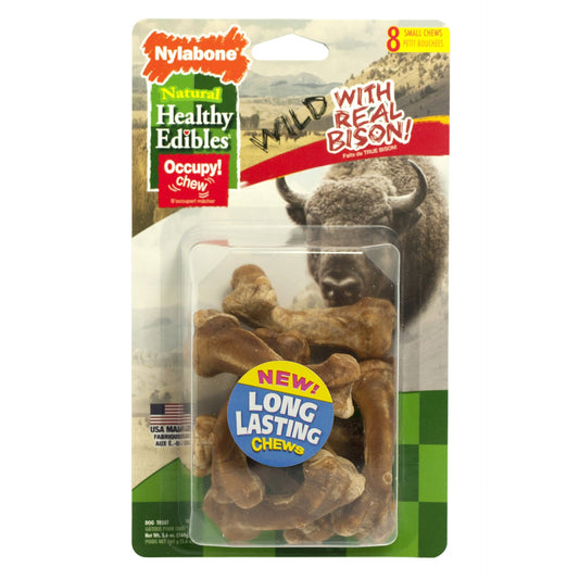 Healthy Edibles Wild Chew Treats Bison Small 8 count Nylabone 