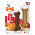 Power Chew Peanut Butter and Textured Dog Chew Toy 2 pack Nylabone 