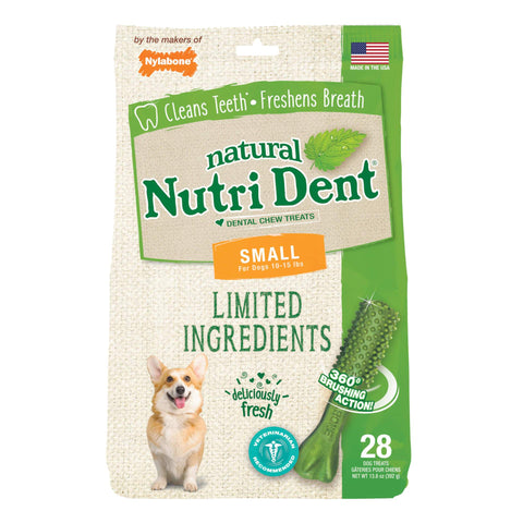 Nutri Dent Limited Ingredient Dental Chews Fresh Breath Small 28 count Nylabone 
