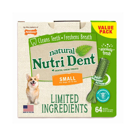 Nutri Dent Limited Ingredient Dental Chews Fresh Breath Small 64 count Nylabone 