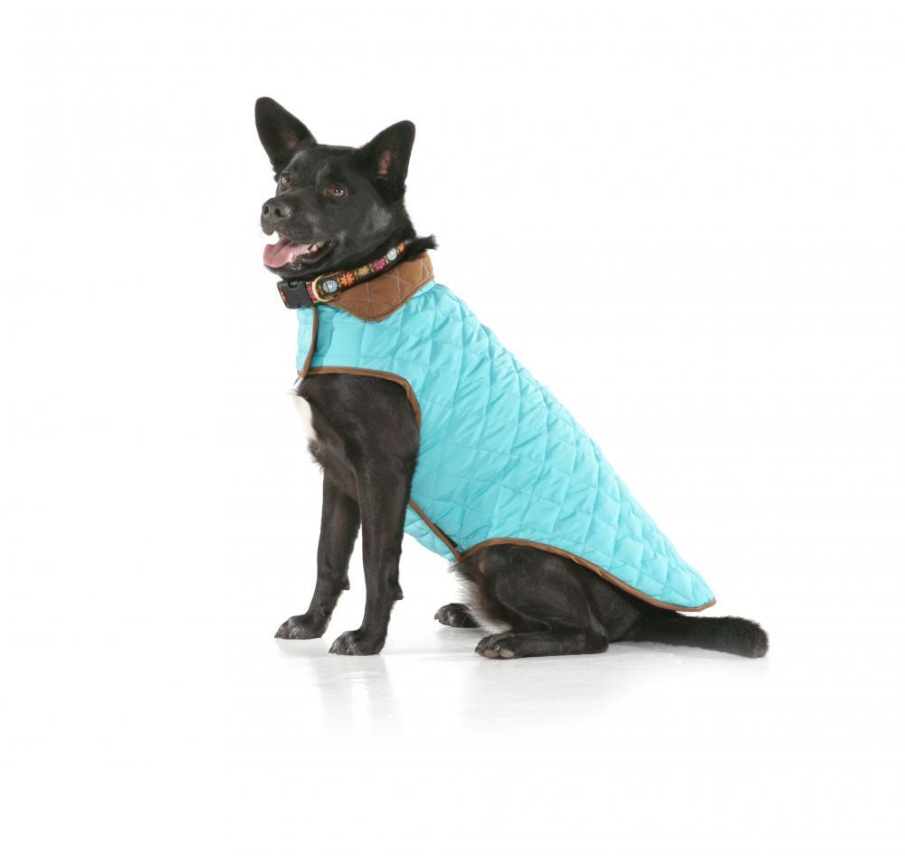 Blue / Brown Winter Dog Coat - Reversible - UpCountry Aqua/Brown Diamond Quilted Coat Dog Jackets UpCountryInc 