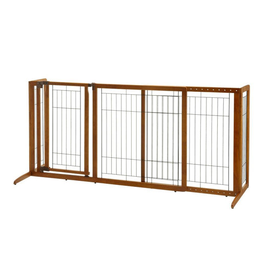 Deluxe Freestanding Pet Gate with Door Richell 
