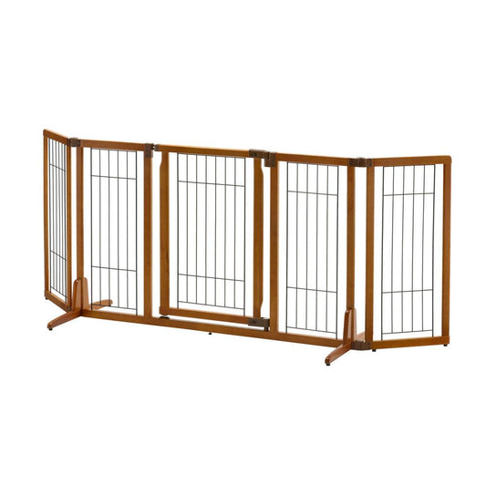 Wide Premium Plus Freestanding Pet Gate with Door Richell 