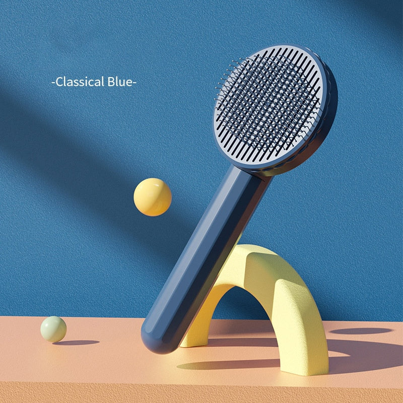 Self Cleaning Cat Brush - Pet Grooming Tool - Cat Accessories 0 InfiniteWags Dark Blue 