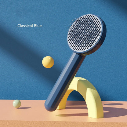 Self Cleaning Cat Brush - Pet Grooming Tool - Cat Accessories 0 InfiniteWags Dark Blue 