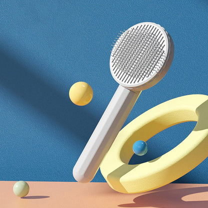 Self Cleaning Cat Brush - Pet Grooming Tool - Cat Accessories 0 InfiniteWags Grey 