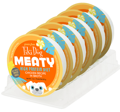 Chicken Wet Dog Food - Tiki Dog Meaty High Protein Diet Chicken Recipe in Broth Grain-Free Wet Dog Food, 3-oz cup, case of 8 Dog Food The Honest Kitchen 