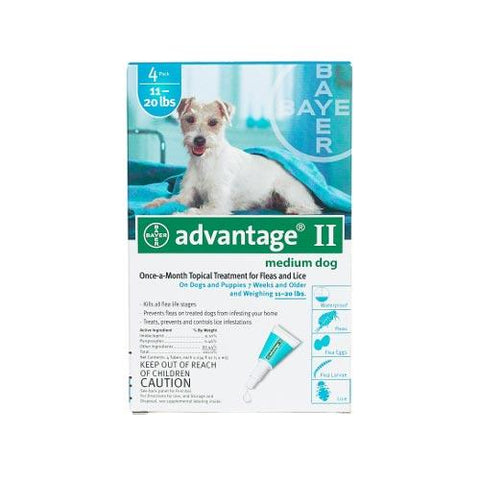 Flea Control for Dogs And Puppies 11-20 lbs 4 Month Supply Advantage 
