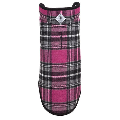 Pink Plaid Dog Jacket - The Worthy Dog Pink/Black Plaid Alpine Jacket Dog Sweaters TheWorthyDog 
