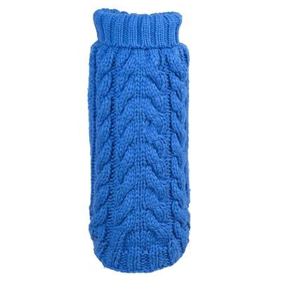 Blue Turtleneck Dog Sweater - The Worthy Dog Hand Knit Blue Turtleneck Sweater Dog Sweaters TheWorthyDog 