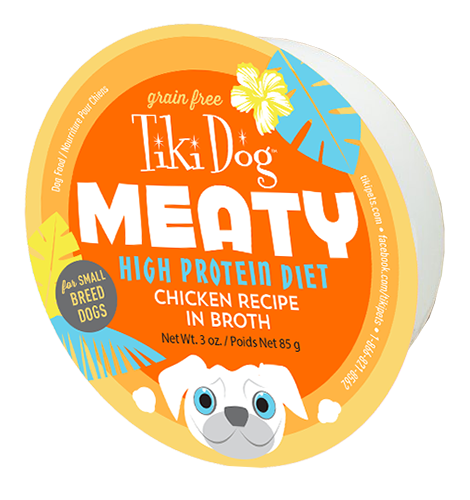 Chicken Wet Dog Food - Tiki Dog Meaty High Protein Diet Chicken Recipe in Broth Grain-Free Wet Dog Food, 3-oz cup, case of 8 Dog Food The Honest Kitchen 