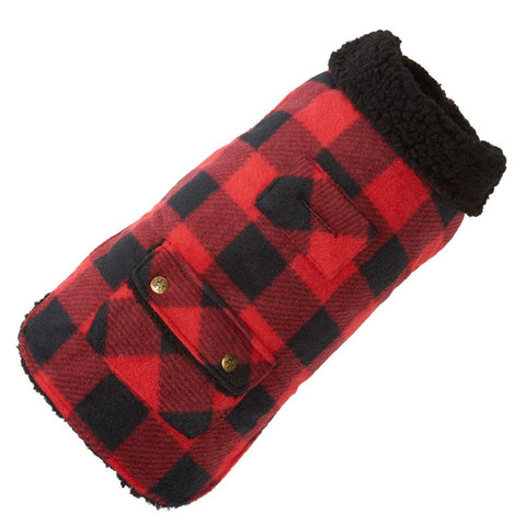 Plaid Winter Dog Jacket - UpCountry Buffalo Check Fleece Coat Dog Jackets UpCountryInc 