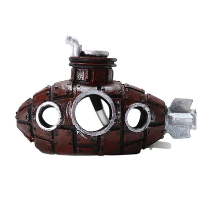 Submarine Aquarium Decor - Air Bubble Decoration InfiniteWags Dark Brown 