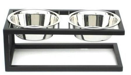 Cantilever Double Elevated Dog Bowl Pet Feeders PetsStop Small 