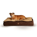 Orthopedic Dog Bed with Feather Top - 5" Medical Grade Memory Foam K&H Pet Products Large - 40″ x 50″ x 6.5″ Chocolate / Tan 