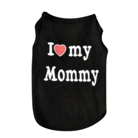 I Heart My Mommy Dog T-Shirt InfiniteWags Black M 3-4kg 