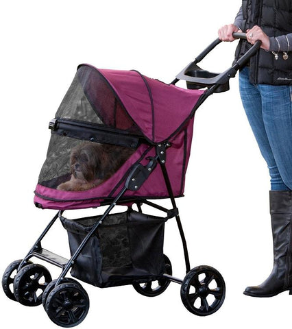 Lite Pet stroller - Zipperless Entry - Pet Gear Happy Trails Lite NO-ZIP Pet Stroller Pet Strollers Pet Gear Boysenberry 