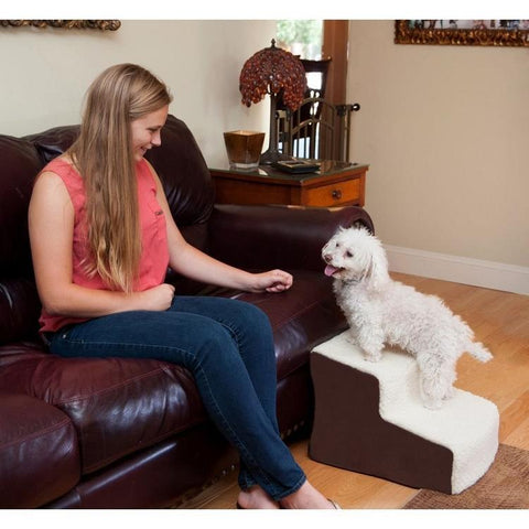 Small Soft Pet Stairs - 75lbs Capacity - Pet Gear Easy Step II Deluxe Soft Pet Stairs Dog Steps Pet Gear 