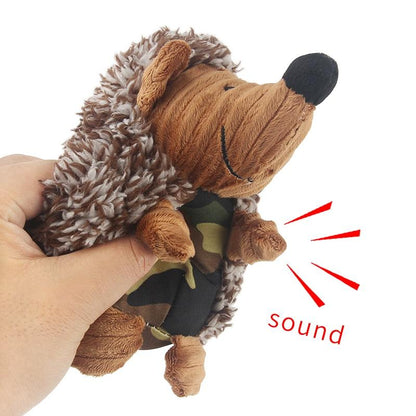 Plush Hedgehog Dog Toy - Squeaky InfiniteWags 