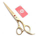 Gold Dog Grooming Scissors - 8" Stainless Seel Shears, Thinning Shears, Curved Shears, Comb InfiniteWags 