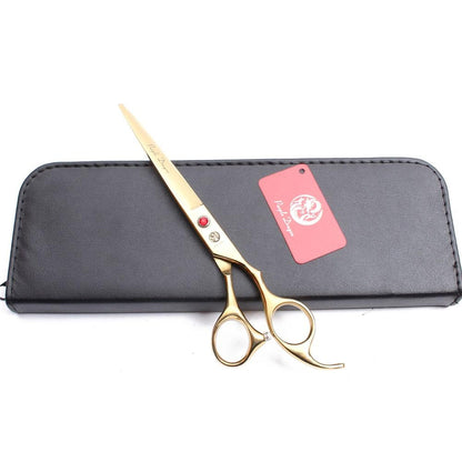 Gold Dog Grooming Scissors - 8" Stainless Seel Shears, Thinning Shears, Curved Shears, Comb InfiniteWags 