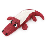 Crocodile Dog Toy - Durable Denim - Bite Resistant InfiniteWags Red 30x16cm 