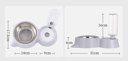 Pet Food Bowl with Self-filling Water Dispenser InfiniteWags 