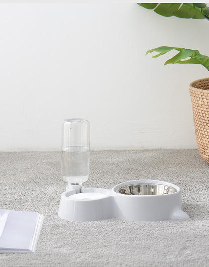 Pet Food Bowl with Self-filling Water Dispenser InfiniteWags 
