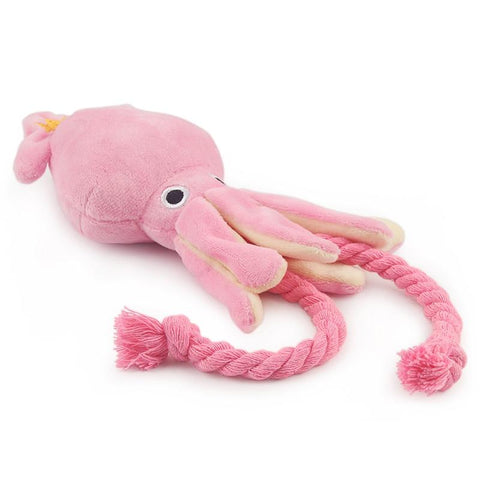 Plush Dog Squid Toy with Squeaker InfiniteWags 