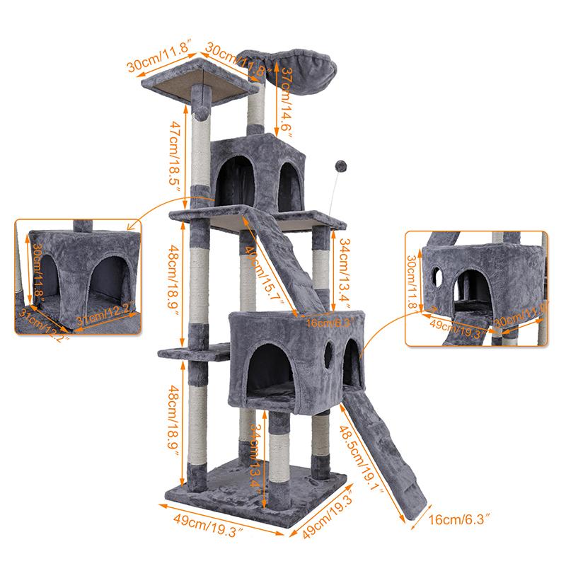 Cat Climbing Tree - 68" - Cat Condo InfiniteWags 