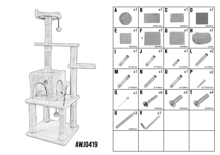 Cat Climbing Tree - 68" - Cat Condo InfiniteWags 