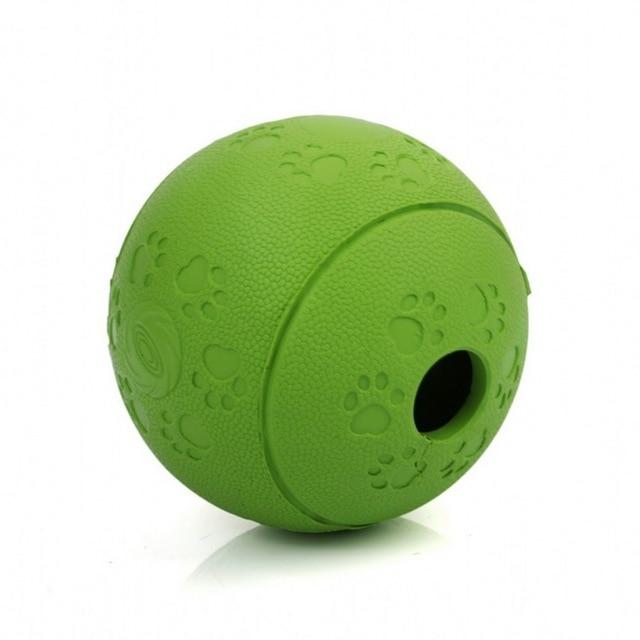 Treat Dispensing Dog Ball Toy - Non-toxic - Soft - 3.14" Diameter InfiniteWags Green 