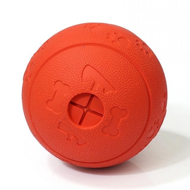 Treat Dispensing Dog Ball Toy - Non-toxic - Soft - 3.14" Diameter InfiniteWags Red 